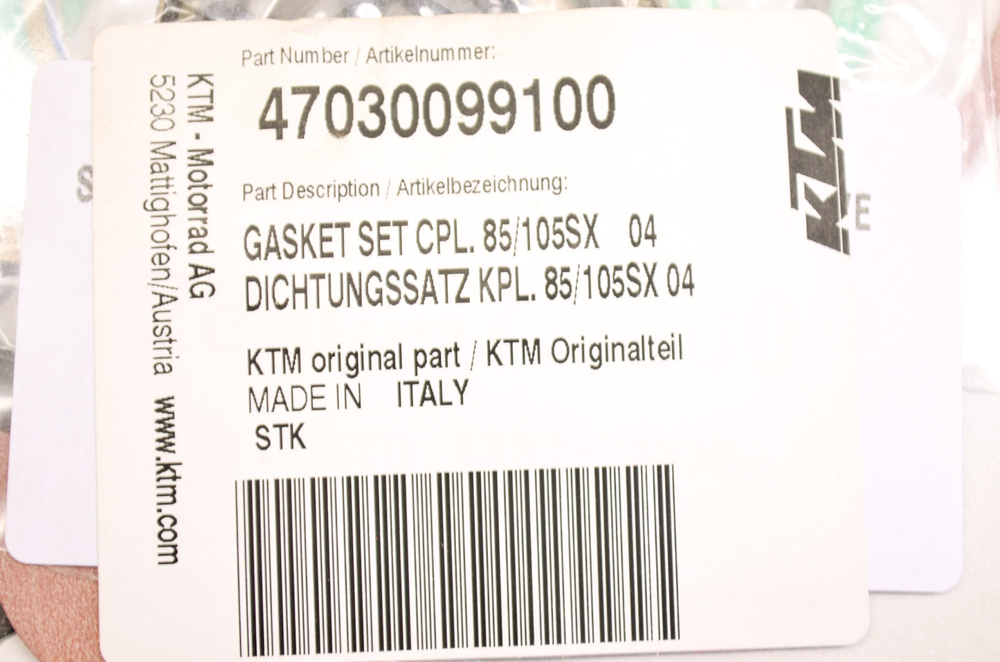 OEM KTM 47030099100 Gasket Set NOS