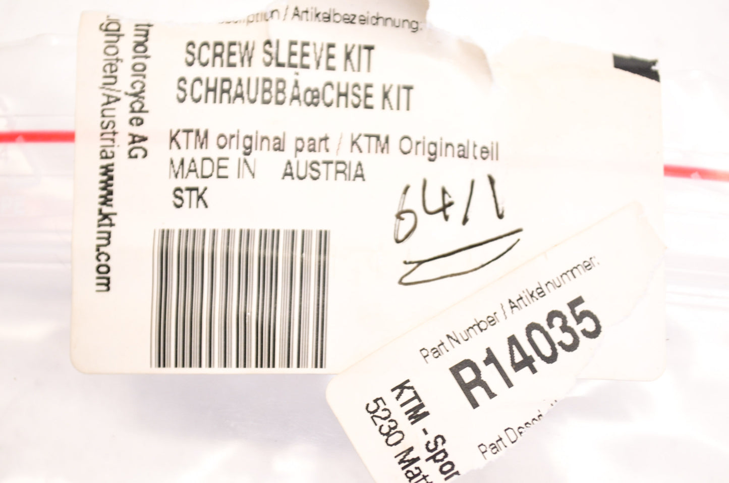 Screw Sleeve Kit NOS
