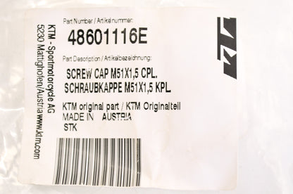 New OEM KTM Screw Cap Assembly M51x1.5 NOS