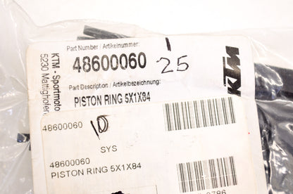 OEM KTM 48600060 Piston Ring 5x1x84 NOS