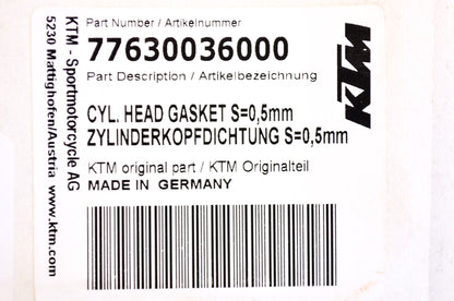 New OEM KTM Cylinder Head Gasket 0.5mm NOS