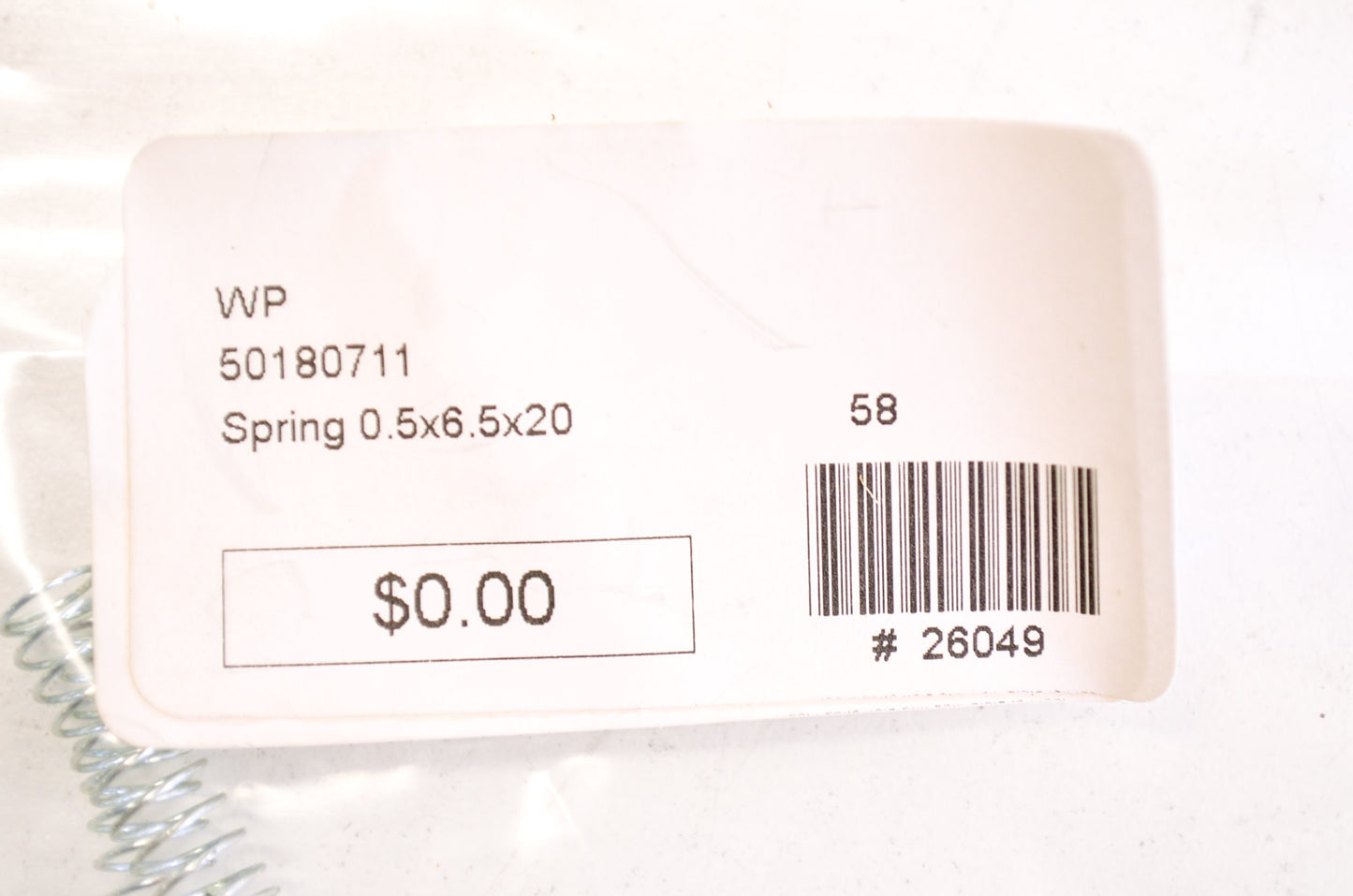 OEM KTM 50180711 Spring 0.5x6.5x20 NOS