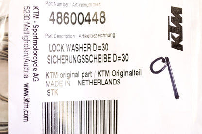 OEM KTM 48600448 Lock Washer D=30 NOS
