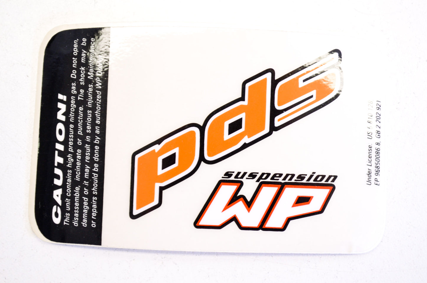New OEM KTM Warning Decal 58x83 WP Suspension PDS NOS