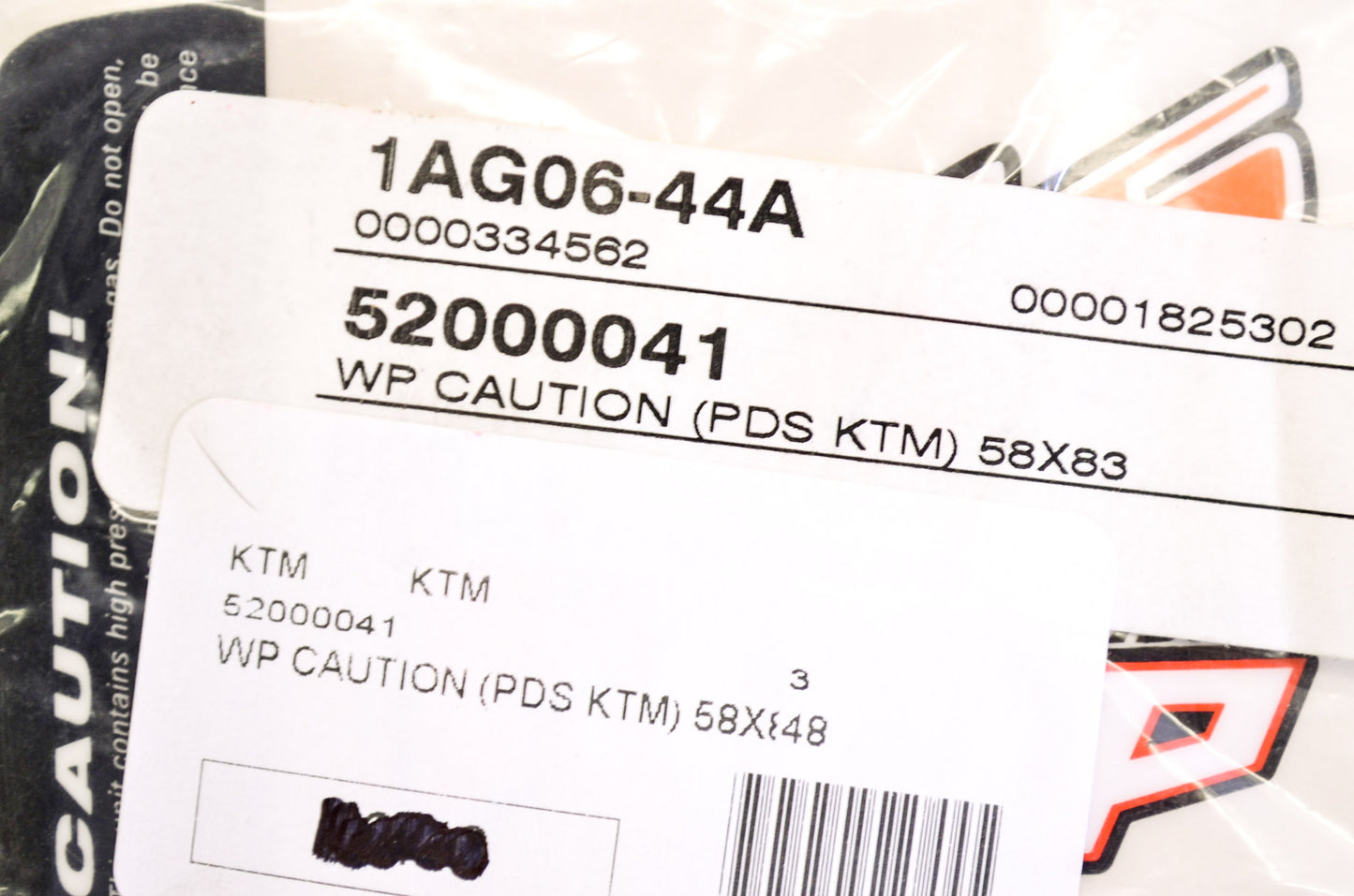 New OEM KTM Warning Decal 58x83 WP Suspension PDS NOS