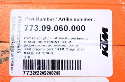 OEM KTM 77309060000 Front Brake Disc NOS