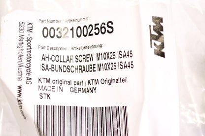 OEM KTM 0032100256S Allen Head Collar Screw M10X25 ISA45 NOS