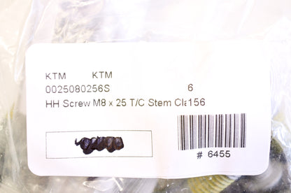 OEM KTM 0025080256S Hex Head Collar Screw M8X25 TX40 NOS