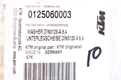 OEM KTM 125060003 Washer Qty 4 NOS