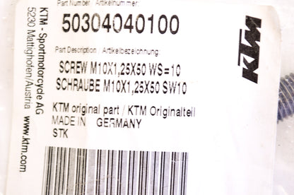 OEM KTM 50304040100 Screw 10x1.25x50 NOS