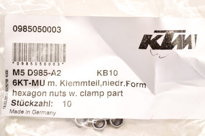 OEM KTM 985050003 Self Locking Nut M5 Qty 2 NOS