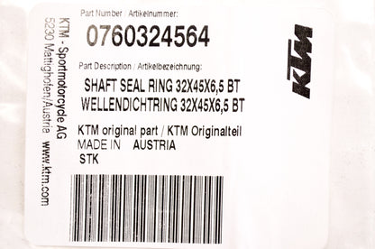 OEM KTM 760324564 Shaft Seal Ring 32X45X6.5 NOS