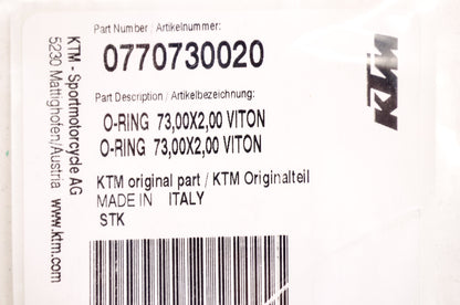 OEM KTM 770730020 O-Ring 73.00X2.00 Viton NOS