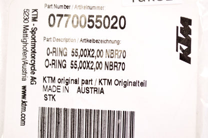 OEM KTM 770055020 Oil Filter O-Ring 55x2 NOS