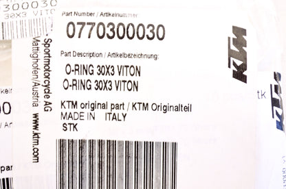 OEM KTM 770300030 O-Ring 30X3 VITON NOS