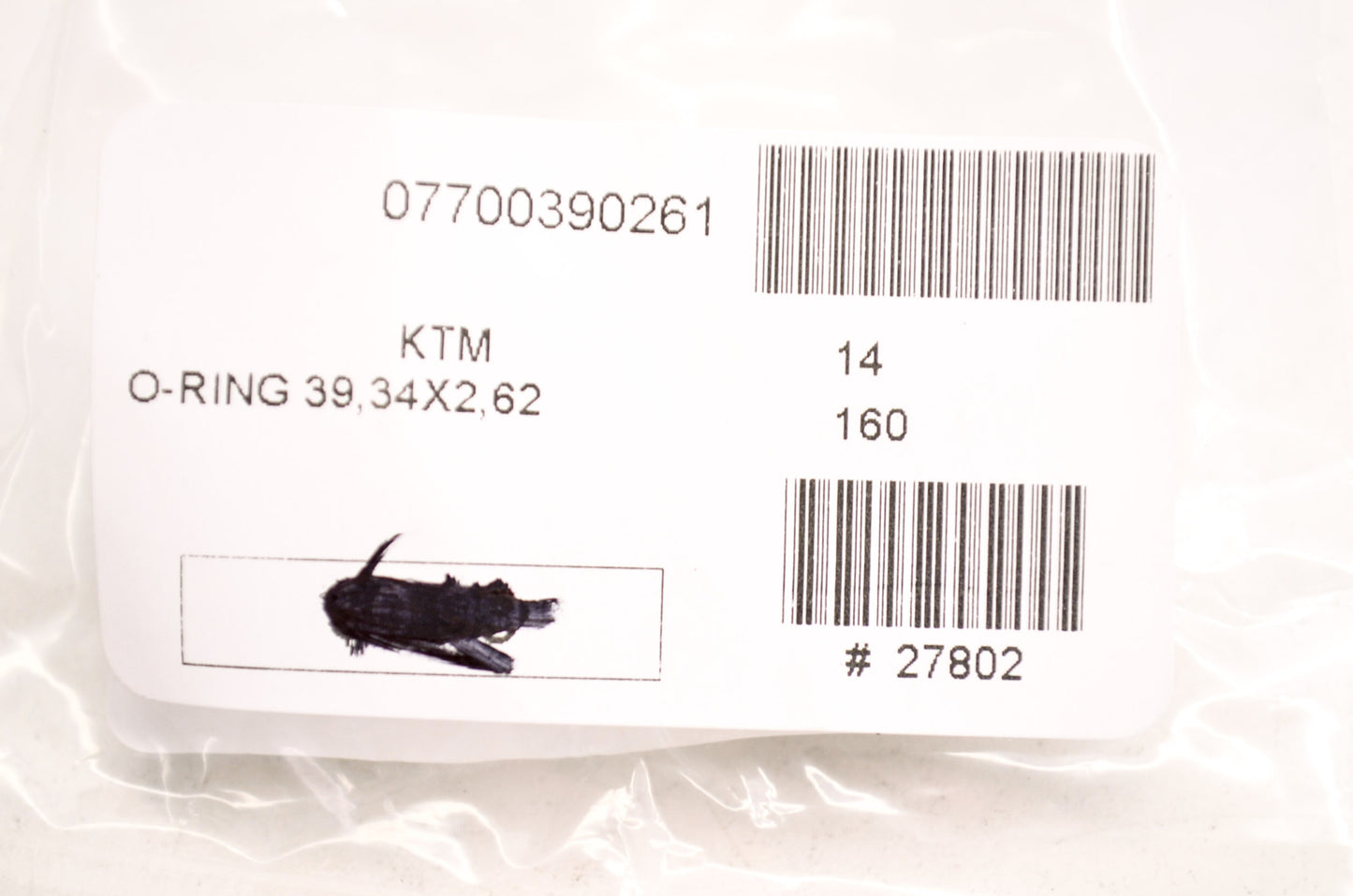 OEM KTM 7700390261 O-Ring 39.34X2.62 Qty 2 NOS