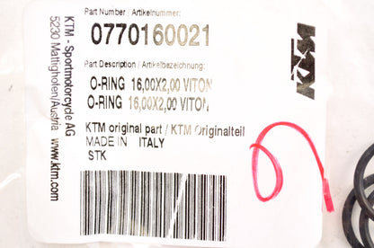 OEM KTM 770160021 O-Ring 16.00X2.00 Viton NOS