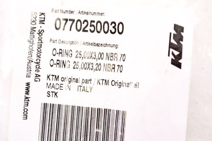 OEM KTM 770250030 O-Ring 25.00X3.00 NBR70 NOS