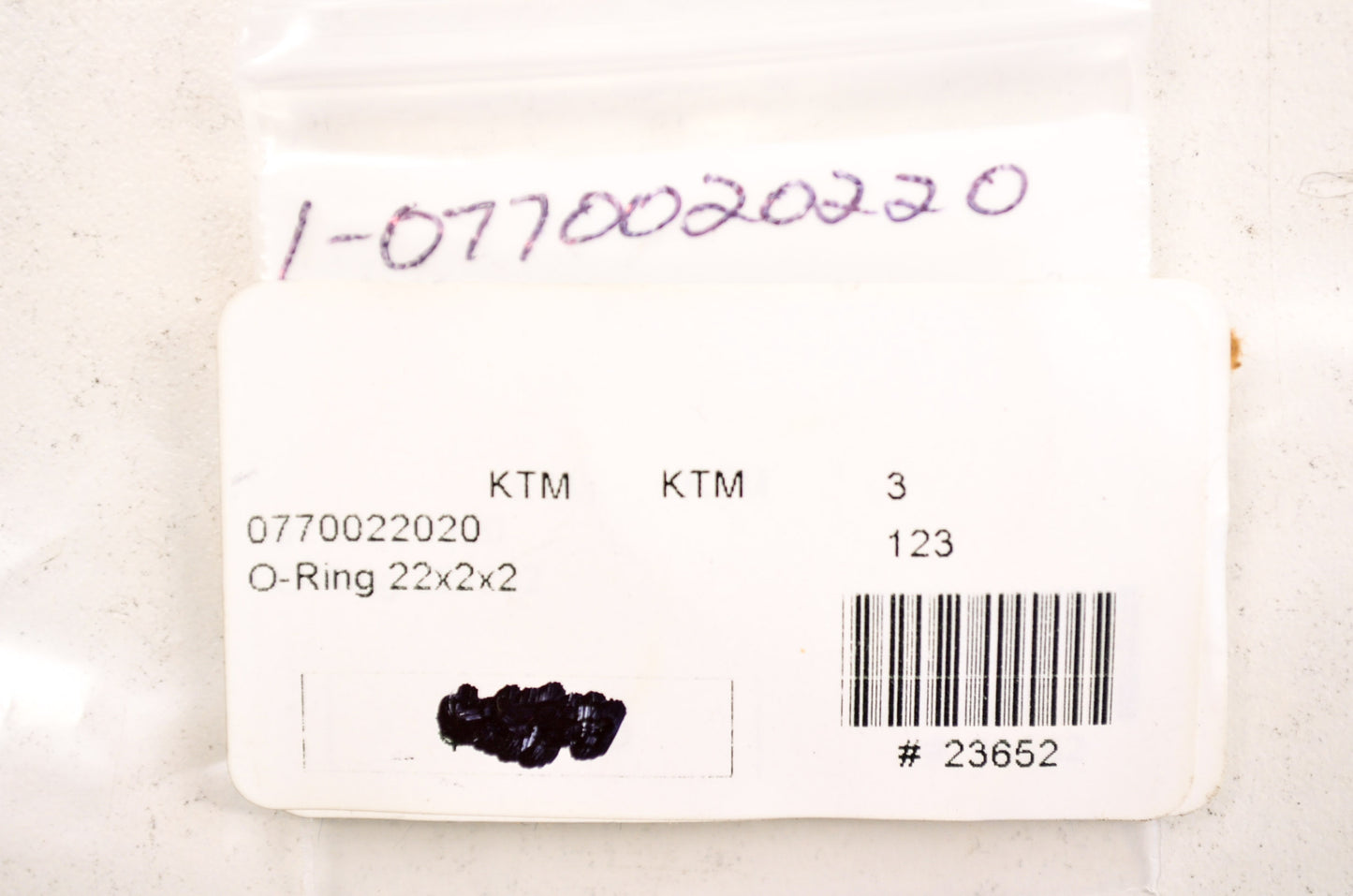 OEM KTM 770022020 O-Ring 22x2x2 NOS