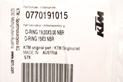 OEM KTM 770191015 O-Ring 19.00X3.00 NBR NOS