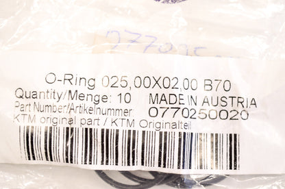 OEM KTM 770250020 O-Ring 25.00X2.00 NBR70 NOS