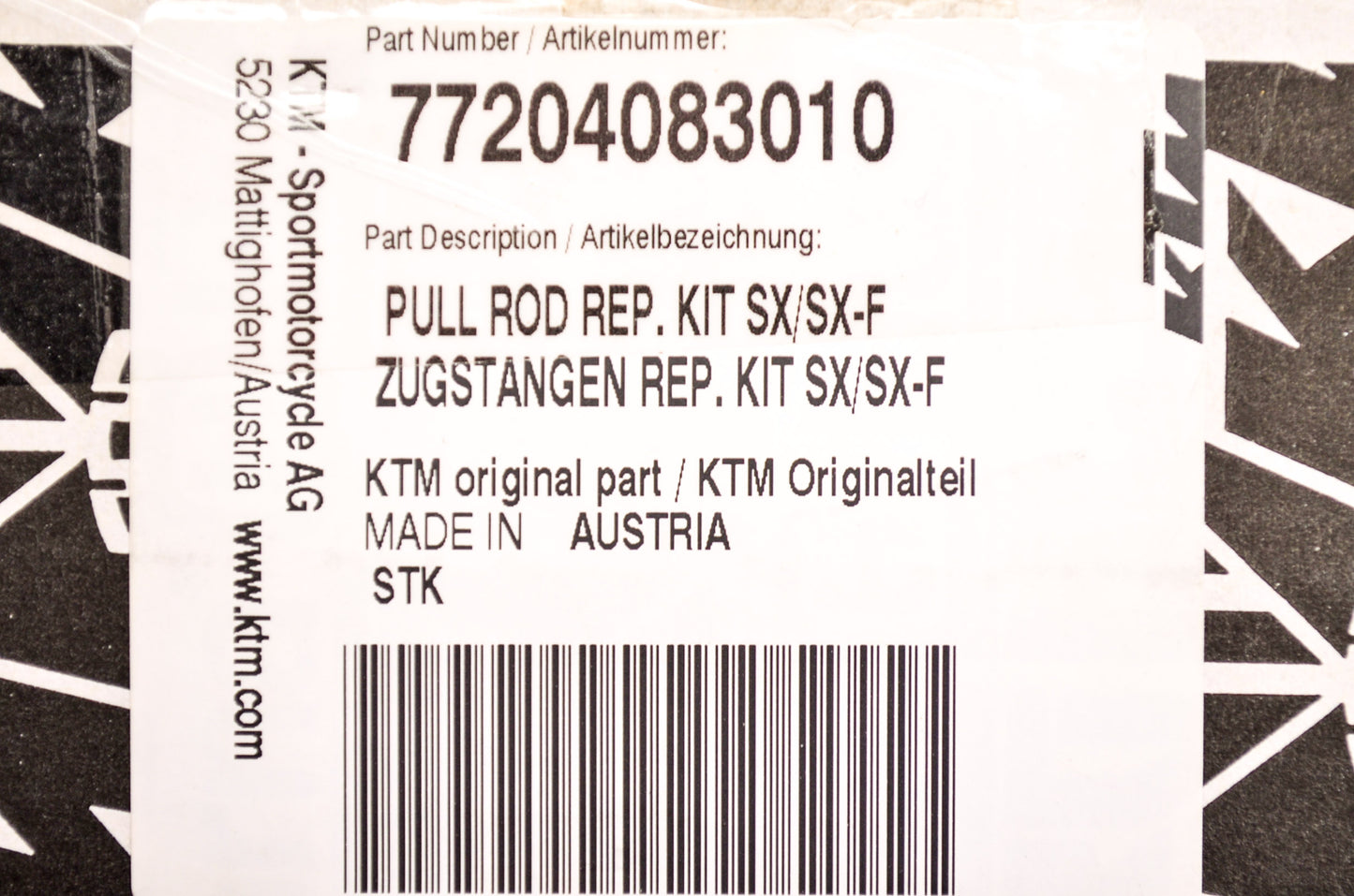 OEM KTM 77204083010 Pull Rod Repair Kit NOS