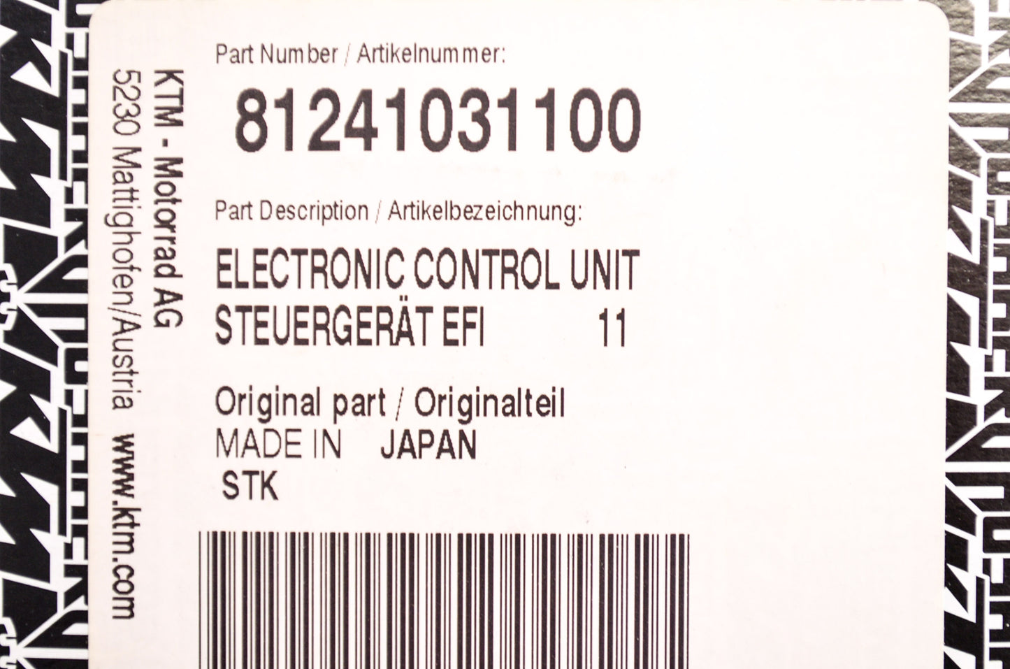 OEM KTM 81241031100 Electronic Control Unit NOS
