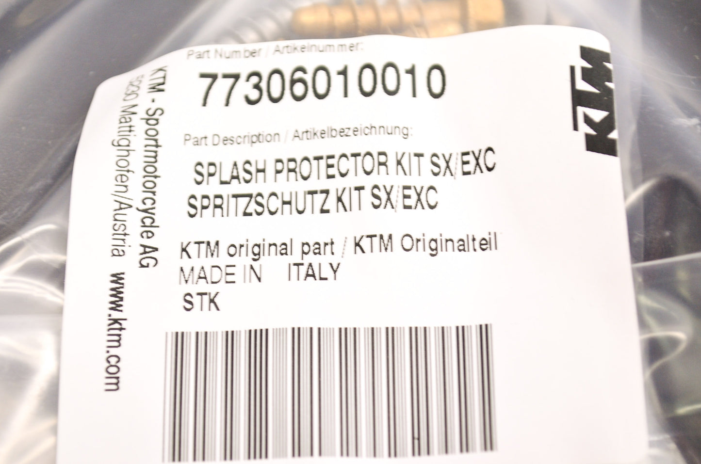 OEM KTM 77306010010 Splash Protector Kit NOS