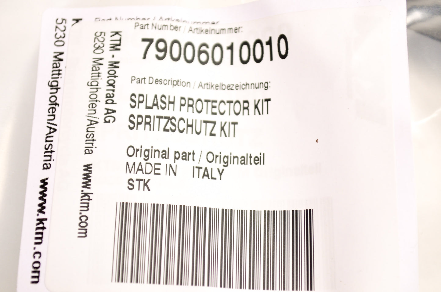 Splash Protector Kit 125 150 Sx NOS