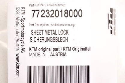 OEM KTM 77232018000 Sheet Metal Lock