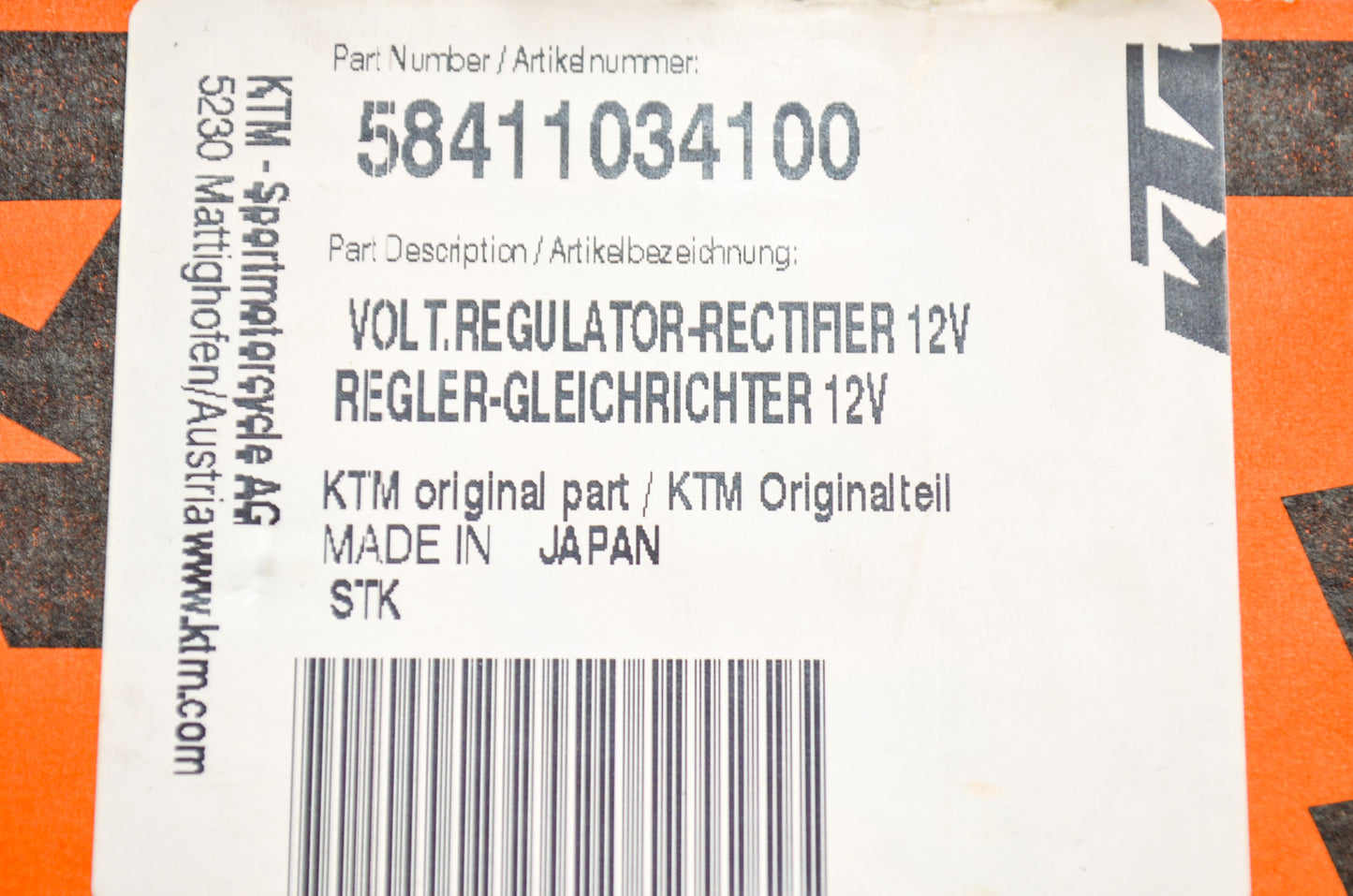New OEM KTM Voltage Regulator Rectifier 12V NOS