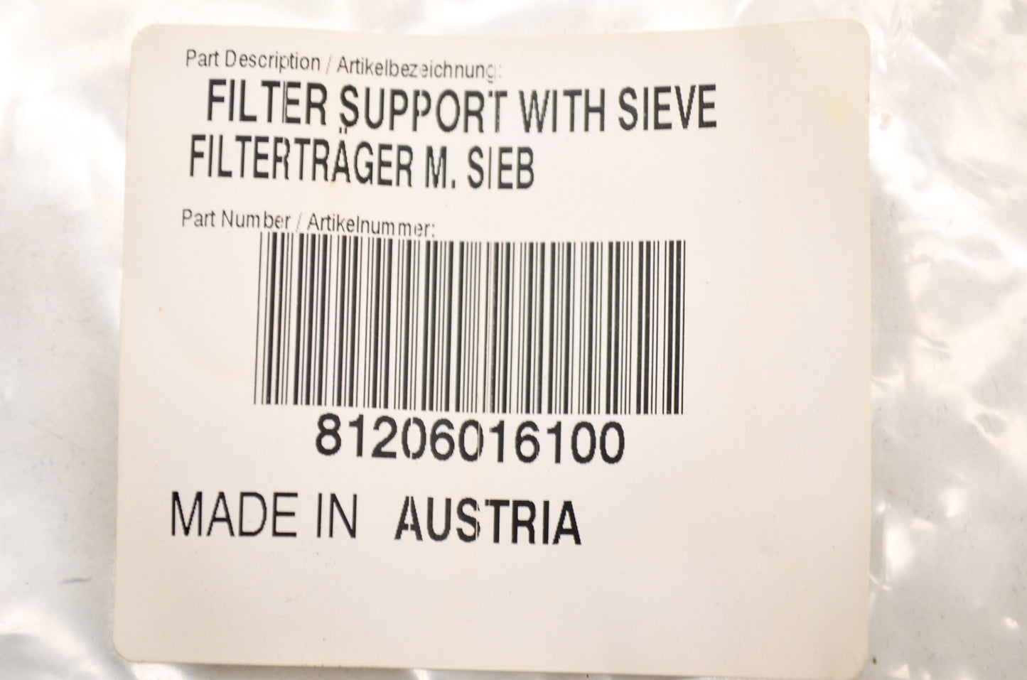 OEM KTM 81206016100 Air Filter Support with Sieve NOS