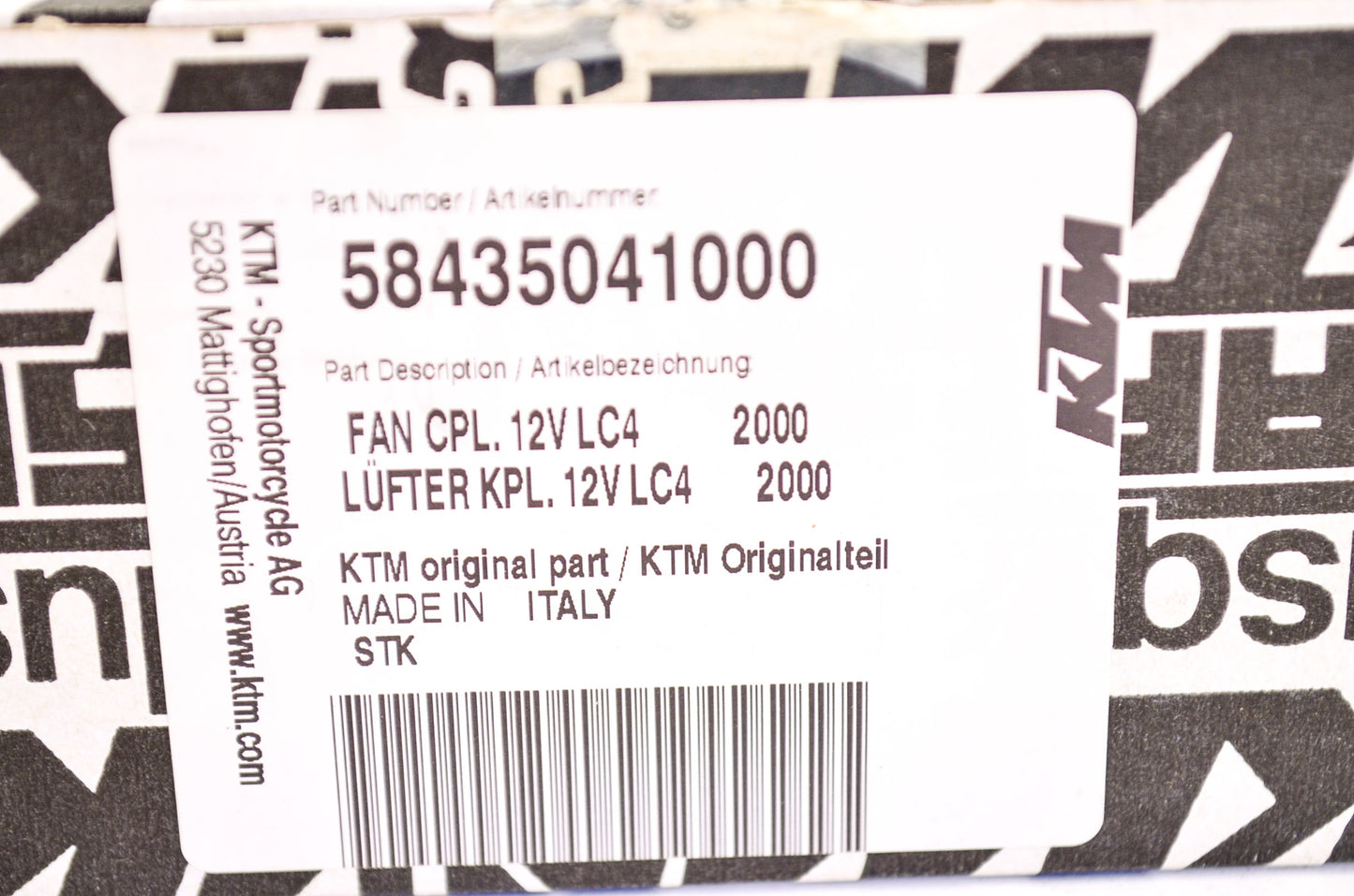 New OEM KTM Radiator Fan Assembly NOS