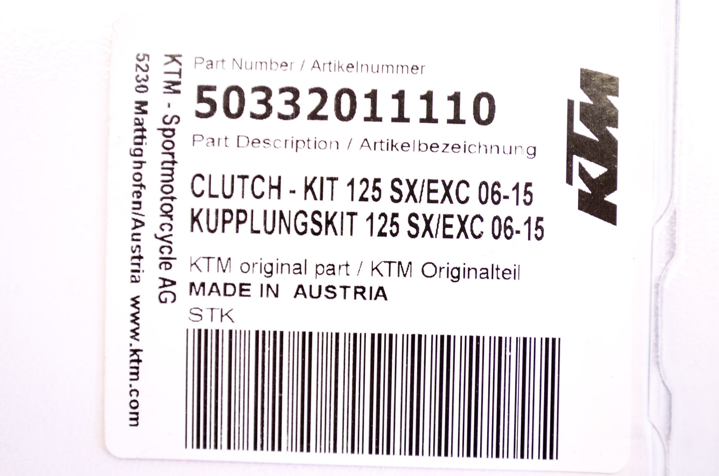 OEM KTM 50332011110 Clutch Kit NOS