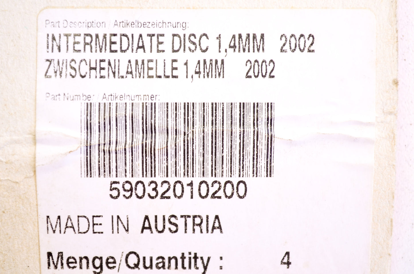 OEM KTM 59032010200 Intermediate Disc 1.4mm Qty 4 NOS