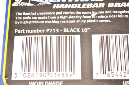 New Renthal 10' Black Handlebar Brace Pad NOS