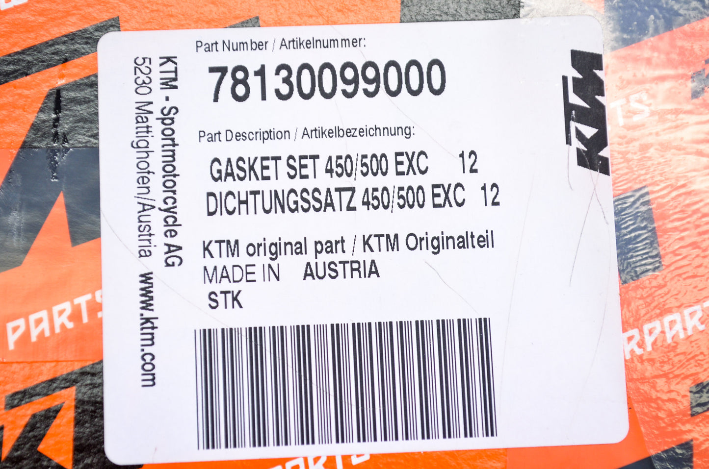 OEM KTM 78130099000 Gasket Set NOS