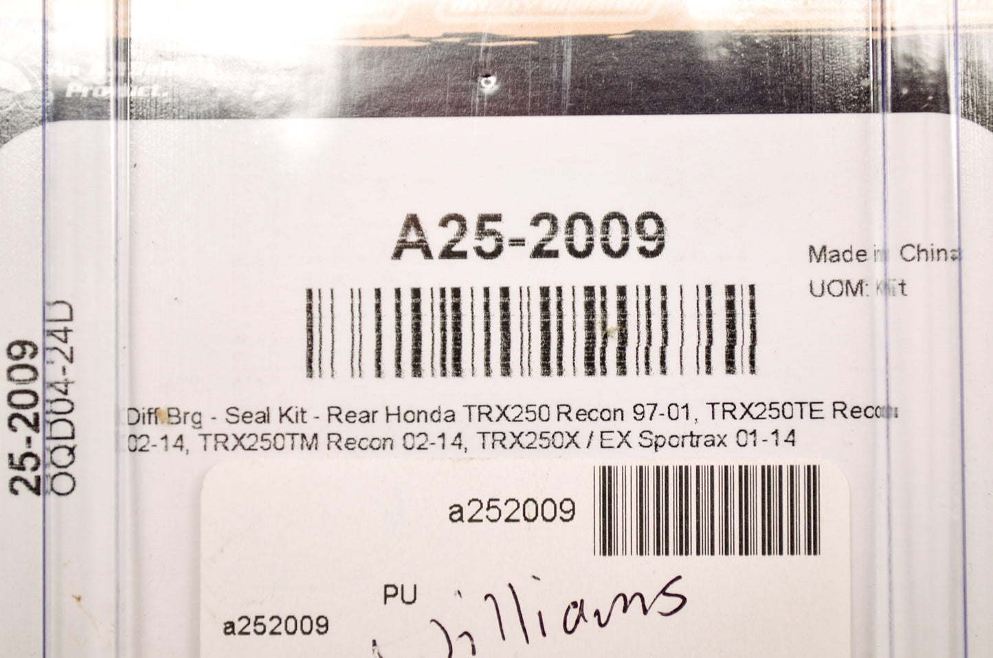 Moose Racing A25-2009, 25-2009 Rear Differential Bearing and Seal Kit NOS