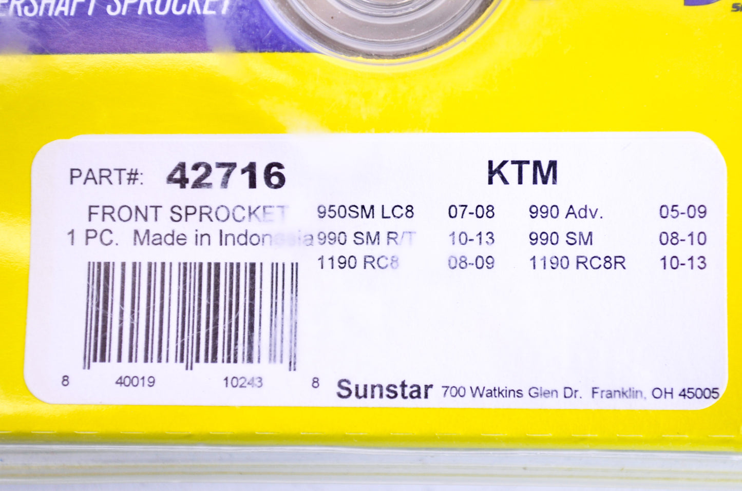 New Sunstar KTM Front Sprocket NOS