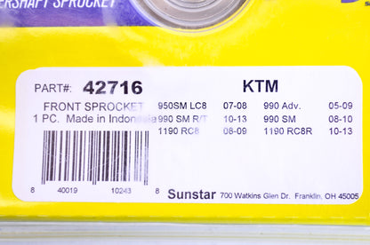 New Sunstar KTM Front Sprocket NOS