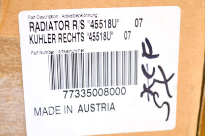 OEM KTM 77335008000 Right Side Radiator "45518U" NOS