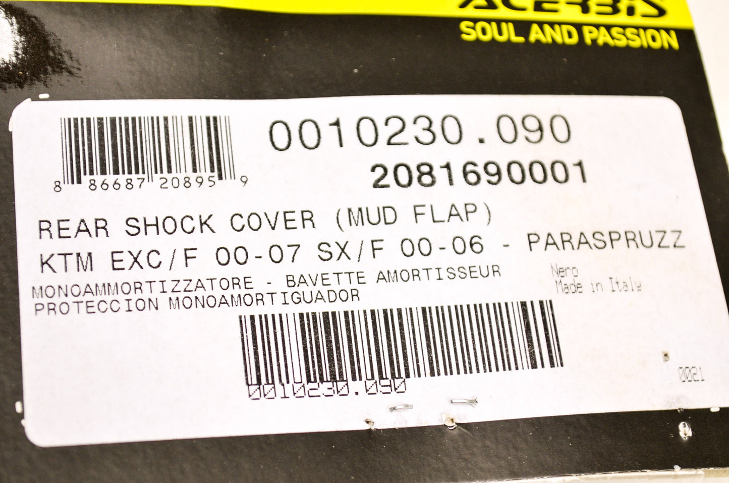 Rear Shock Cover Mud Flap NOS