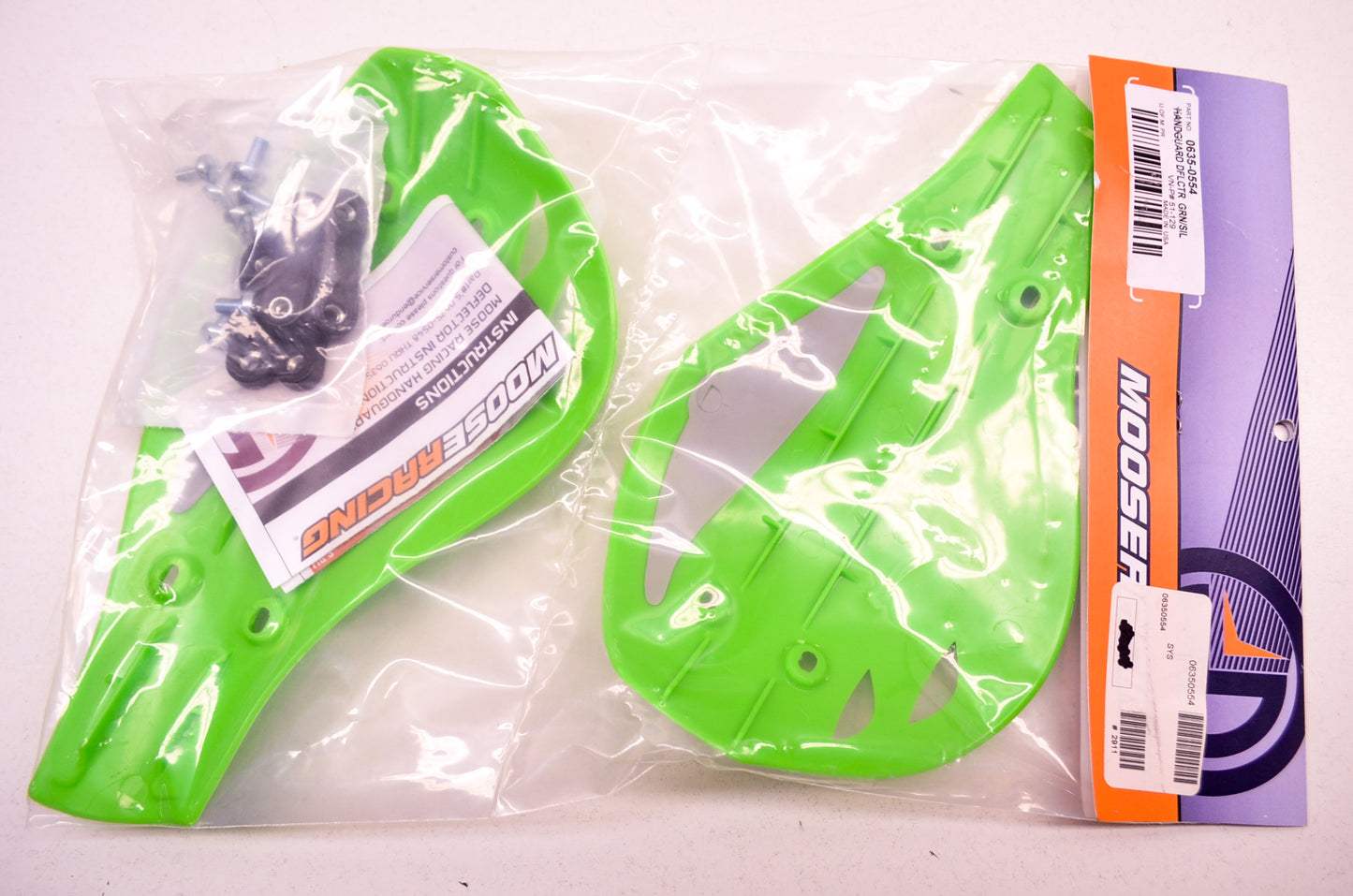 New Moose Racing Handguard Deflector Kit Green/Silver NOS