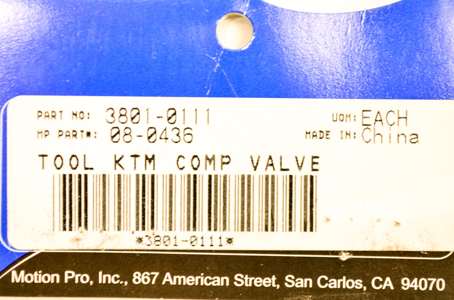 Motion Pro 3801-0111, 08-0436 Compression Bolt Removal Tool NOS