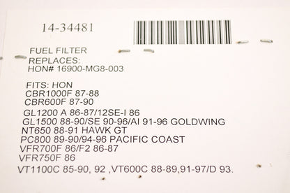 New Emgo Fuel Filter w/ Seal NOS
