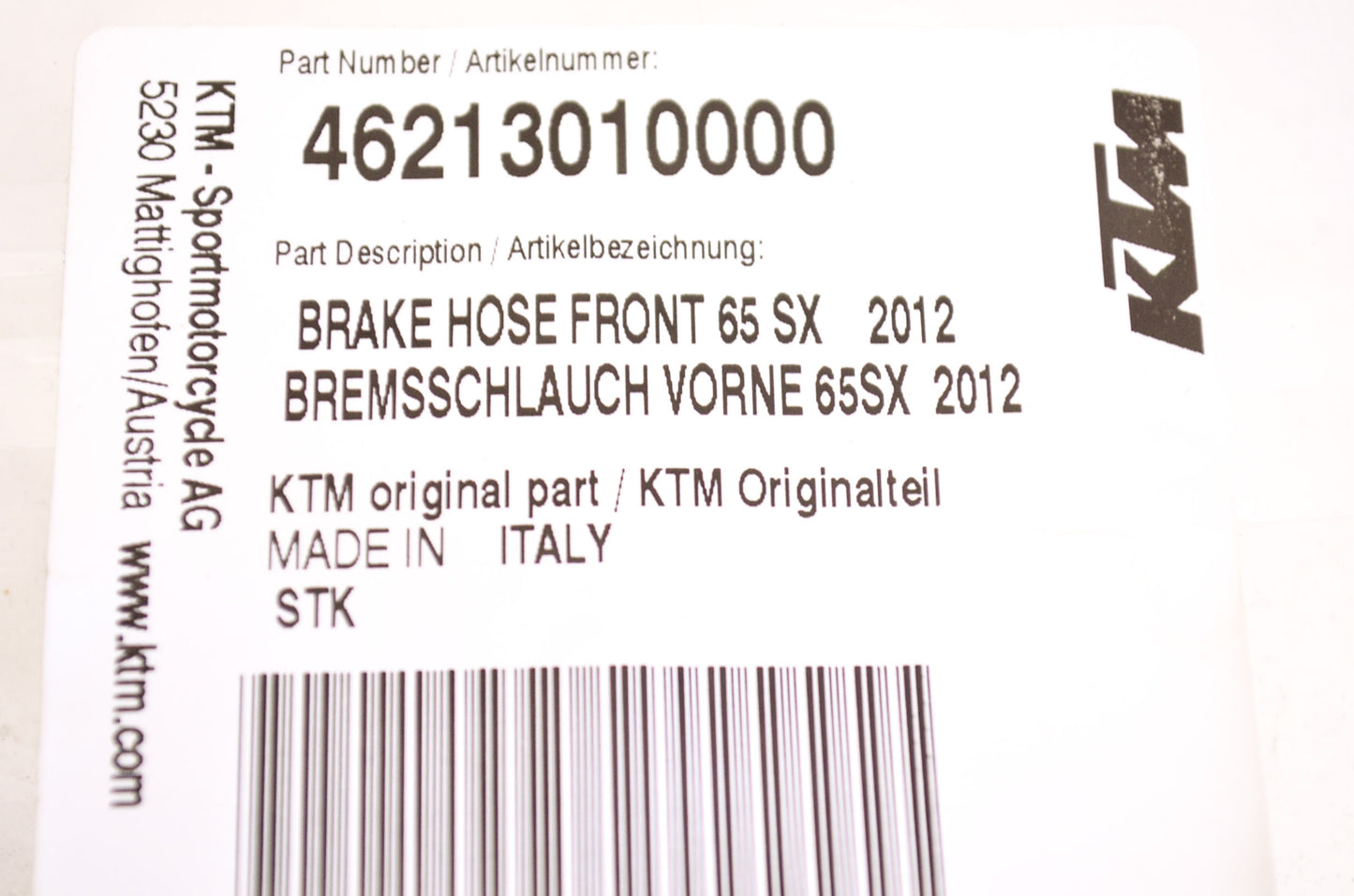 Front Brake Hose NOS