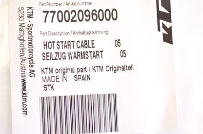 New OEM KTM Hot Start Cable NOS