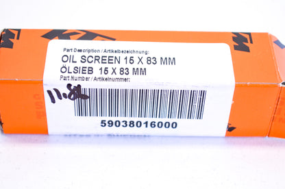 New OEM KTM Oil Screen 15x83mm NOS