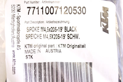 New OEM KTM Black Spoke 4.5x205 19' NOS