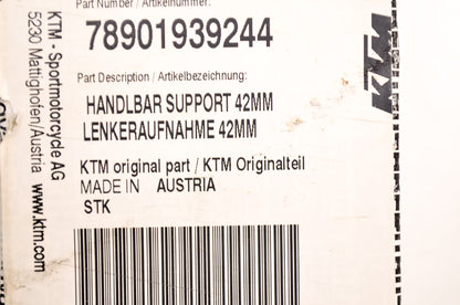 OEM KTM 78901939244 Handlebar Support 42mm NOS